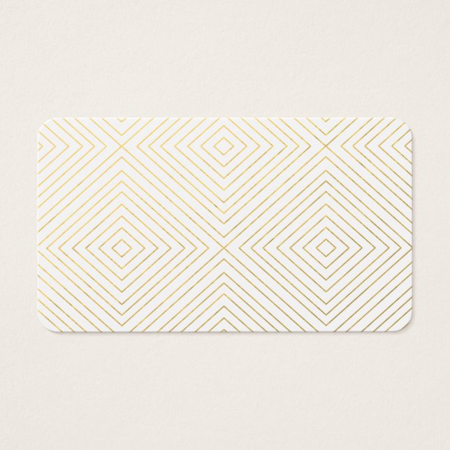 Modern Geometric Guld Squares Mönster på vitkol Visitkort (Framsidan)