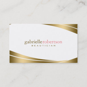 Modern Geometric Guld & White Visitkort