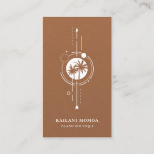 Modern Geometric Handflatan Träd Beach-Logotyp Visitkort