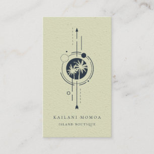 Modern Geometric Handflatan Träd Beach-Logotyp Visitkort