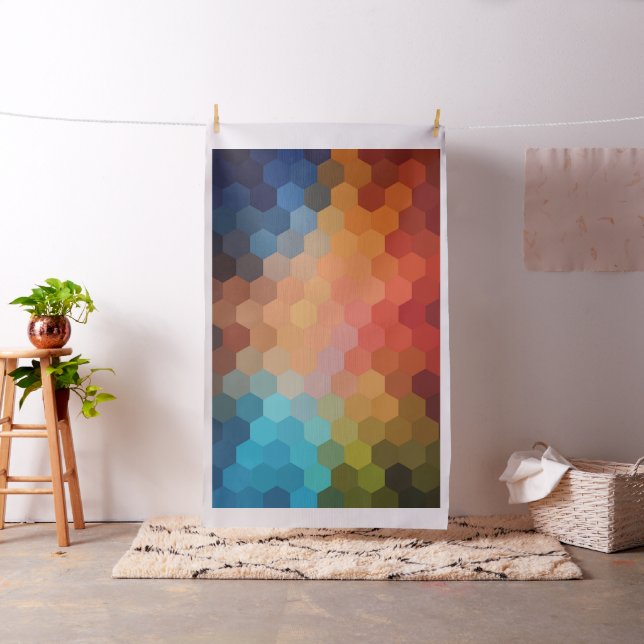 Modern Geometric Hexagon Mönster Tyg (In Situ)