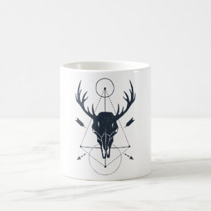 Modern Geometric Hjort Skull-jägare Kaffemugg