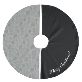 Modern Geometric Houndstooth Mönster Black white Julgransmatta Borstad Polyester