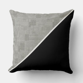 Modern Geometric Houndstooth Mönster Black white Kudde