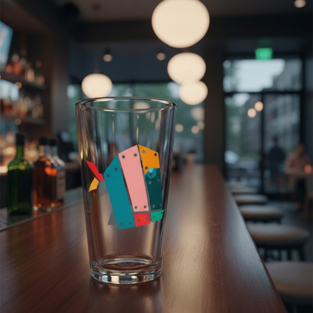 Modern Geometric Industrial Art Beer Glass Glaskopp (Skapare uppladdad)