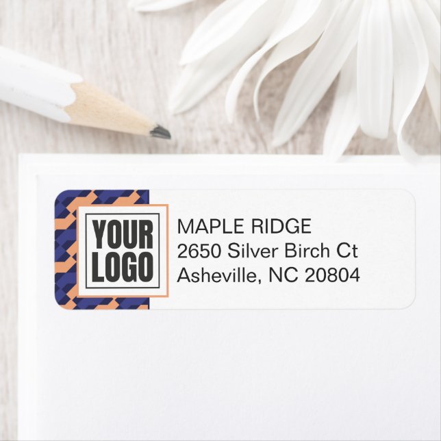 Modern Geometric Interlocking Pattern  Returadress Etikett (Insitu)