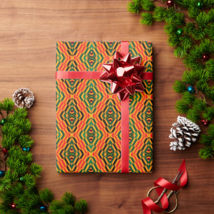 Modern Geometric Kente Färg Wrapping Papper Presentpapper
