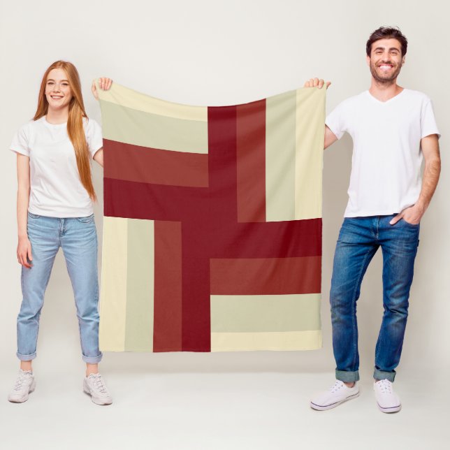 Modern Geometric Kor Mönster Fleecefilt (På plats)