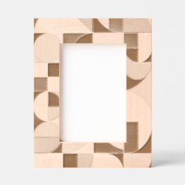 Modern Geometric Laser Etched Wood Picture Frame –