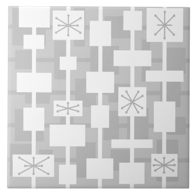 Modern Geometric Light Grått i medelårhundradet Kakelplatta (Framsidan)
