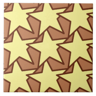 Modern Geometric, Light Gult & Cocoa Brown Kakelplatta