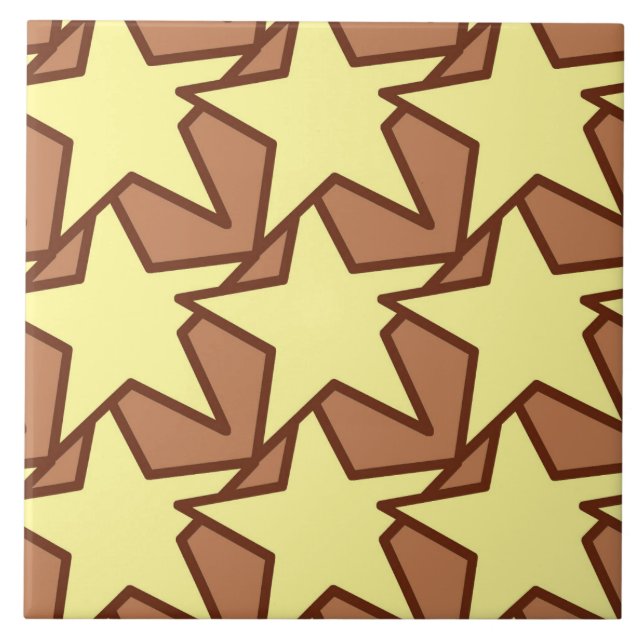 Modern Geometric, Light Gult & Cocoa Brown Kakelplatta (Framsidan)