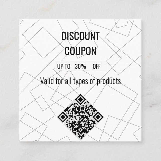 Modern Geometric Line Art Rabattkort med (Framsida)