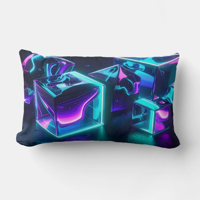 Modern Geometric Liquid Glow Pillow Lumbarkudde (Framsida)