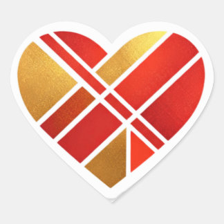 Modern Geometric Love Hearts Sticker Pack Hjärtformat Klistermärke