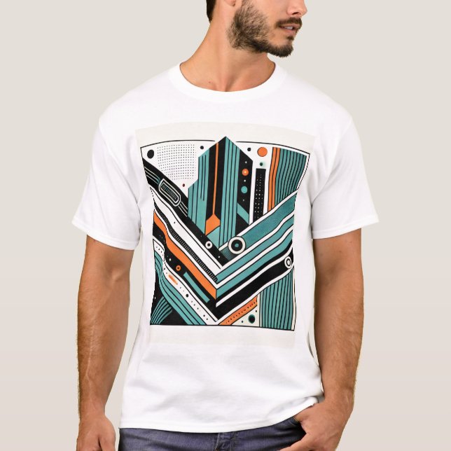 Modern Geometric Manar's T-Shirt - djärv Abstrakt (Framsida)