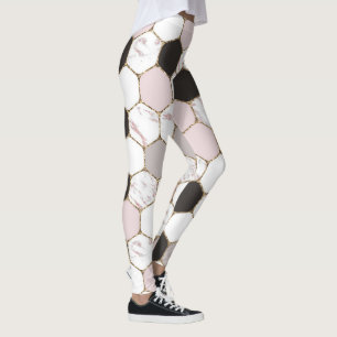 Modern Geometric Marble Hexagon Mönster Leggings