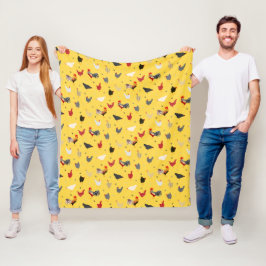 Modern Geometric Memphis stil Chicken Farm Fleecefilt