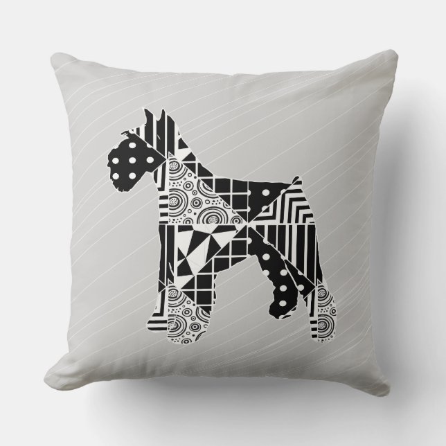 Modern Geometric Miniature Schnauzer Kudde (Framsida)