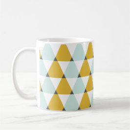 Modern Geometric Mint Gult Triangles Mönster Kaffemugg