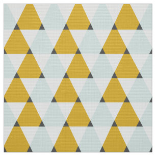 Modern Geometric Mint Gult Triangles Mönster Tyg