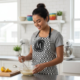 Modern Geometric Monogram Black White