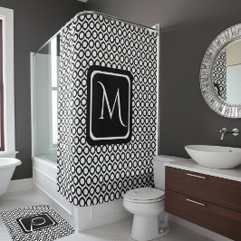 Modern Geometric Monogram Black White