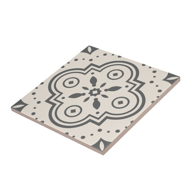 Modern Geometric Mönster Decorative Black White Kakelplatta (Sidan)