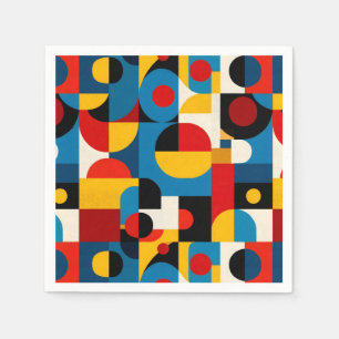Modern Geometric Mönster i Bauhaus Stil Pappersservett