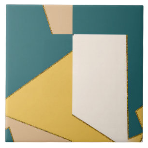 Modern Geometric Mönster Mid Century Artdeco Stil Kakelplatta