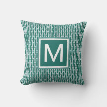Modern Geometric Mönster Monogrammed Grönt