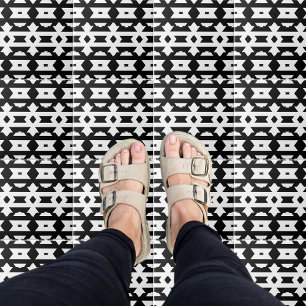 Modern Geometric Mönster, svart och vitt opst Kakelplatta