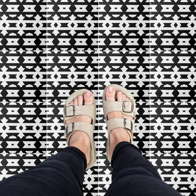 Modern Geometric Mönster, svart och vitt opst Kakelplatta (Skapare uppladdad)