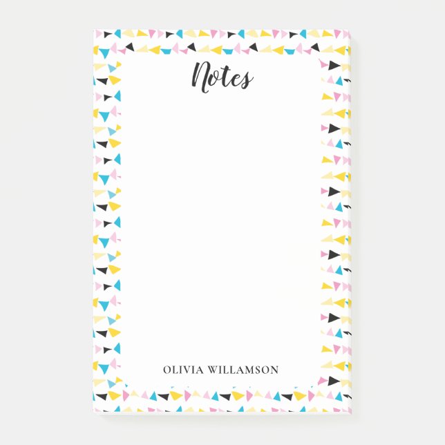 Modern Geometric mönster to Do Notes Post-it Block (Framsida)