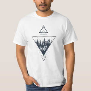Modern Geometric Natature Forest Boho Triangles T Shirt