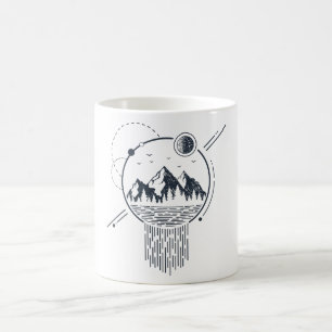 Modern Geometric Nature bergens Waterfall Boho Kaffemugg