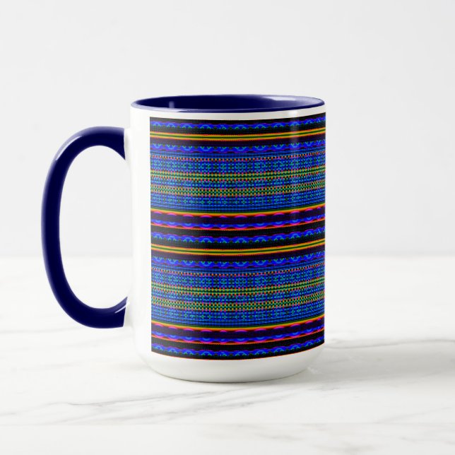 Modern Geometric Pastel Vintage  Mugg (Vänster)