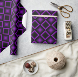 Modern Geometric Pattern Purple and Black Birthday Presentpapper