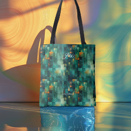 Modern Geometric Personlig Tote Bag Initialer Tygkasse