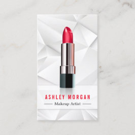 Modern Geometric Polygon Makeup Artist Lipstick Visitkort