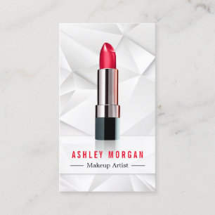 Modern Geometric Polygon Makeup Artist Lipstick Visitkort