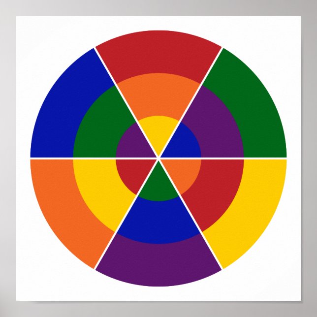 Modern Geometric Rainbow Mönster HBT-Pride Poster (Framsidan)