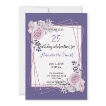 Modern Geometric Ram lila Blommigt Birthday