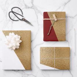Modern Geometric Red Guld White jul