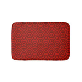 Modern Geometric Red Nested Hexagons Badrumsmatta