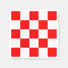 Modern Geometric Red White Bold-Checkers Pappersservett