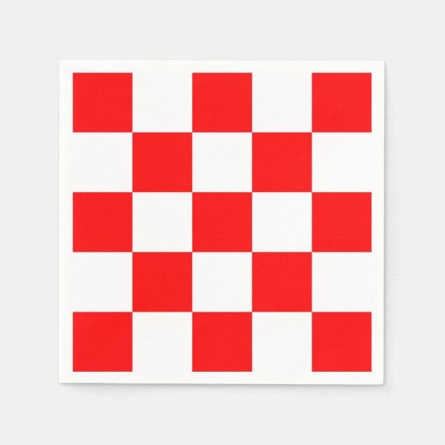 Modern Geometric Red White Bold-Checkers Pappersservett (Framsidan)
