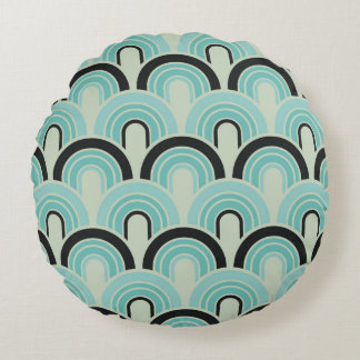 Modern Geometric Retro Femties Mönster Rund Kudde