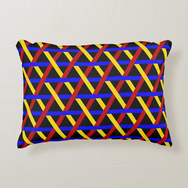 Modern Geometric Retro Hexagons Mönster Prydnadskudde (Framsidan)