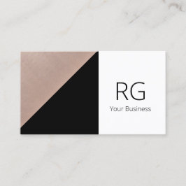 Modern Geometric Ro Guld och Black Personlig Visitkort